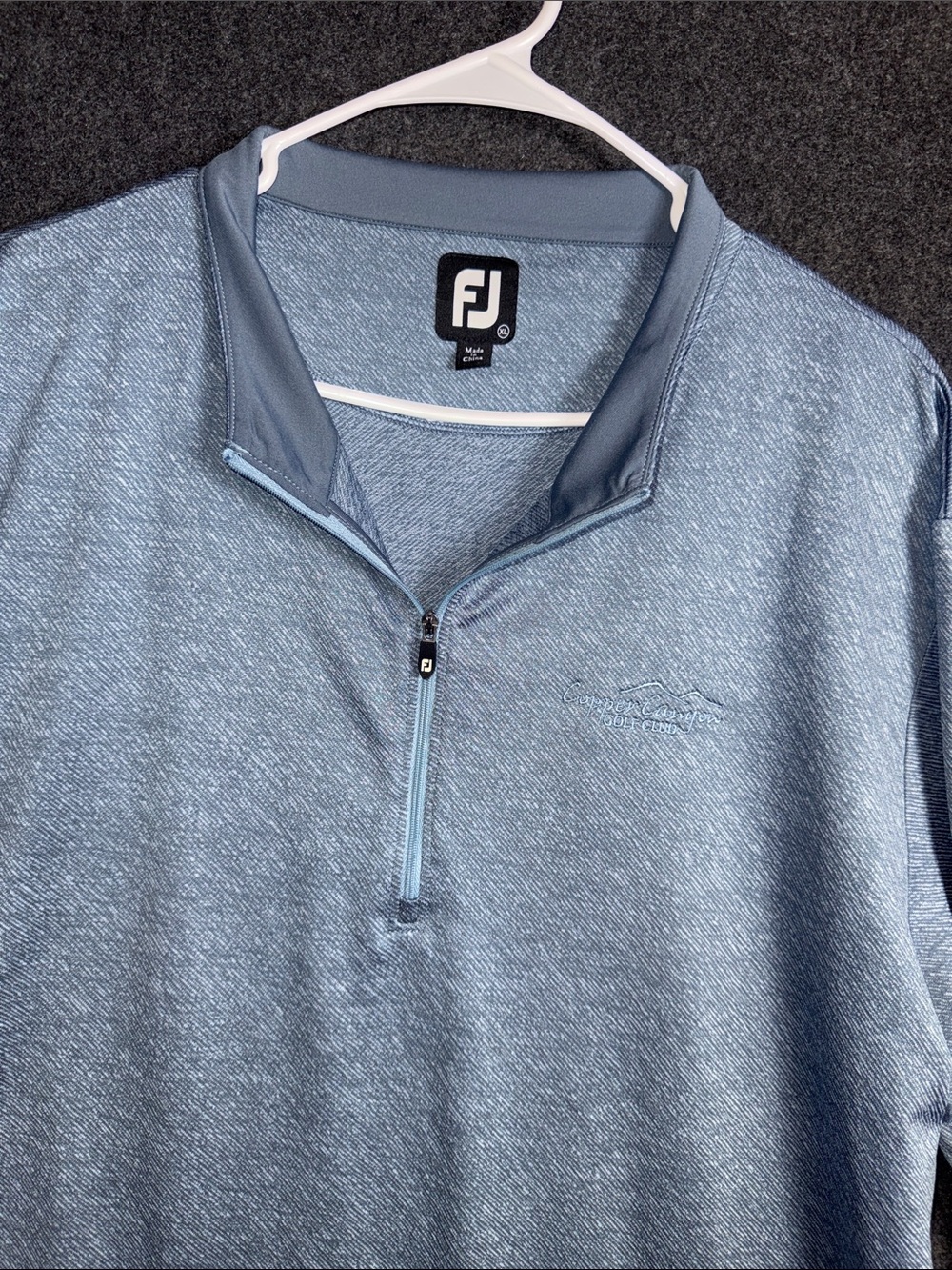 FootJoy Men's Heathered Sky Blue Quarter-Zip Golf Pullover